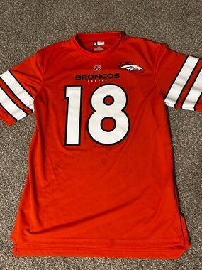 Peyton Manning #18 Denver Broncos Jersey NFL Team Apparel Men’s Large Orange
